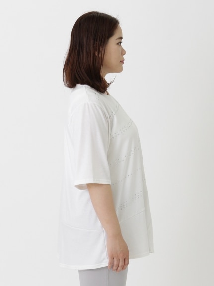 【3-10L】ホットフィックスデザインTシャツ　大きいサイズ レディース（Tシャツ）QUINTY（クインティ (3Lー8L)）  03