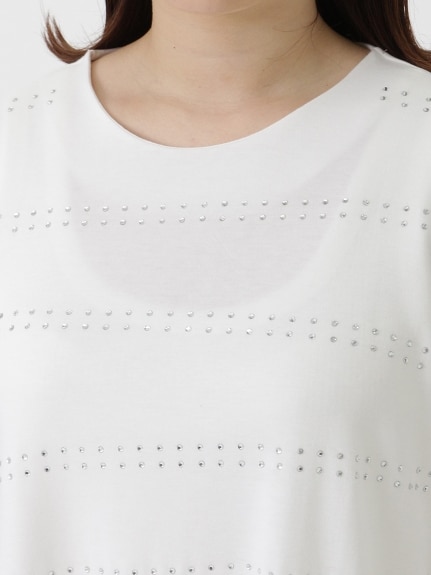 【3-10L】ホットフィックスデザインTシャツ　大きいサイズ レディース（Tシャツ）QUINTY（クインティ (3Lー8L)）  04