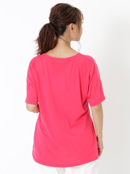 【3-10L】英字ロゴTシャツ　大きいサイズ レディース（Tシャツ）Tasha ruby（ターシャルビー (3Lー8L)）  02