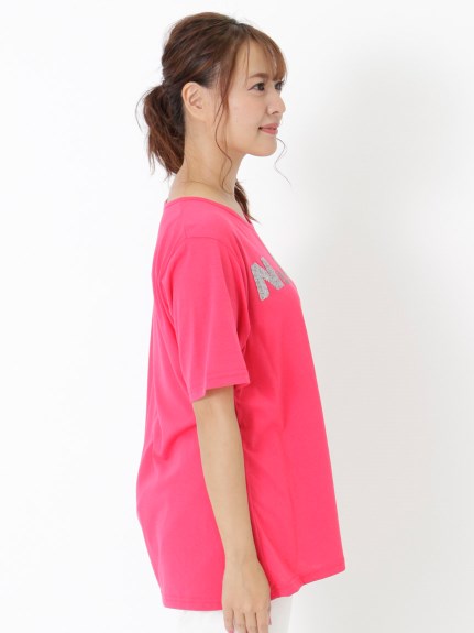 【3-10L】英字ロゴTシャツ　大きいサイズ レディース（Tシャツ）Tasha ruby（ターシャルビー (3Lー8L)）  03