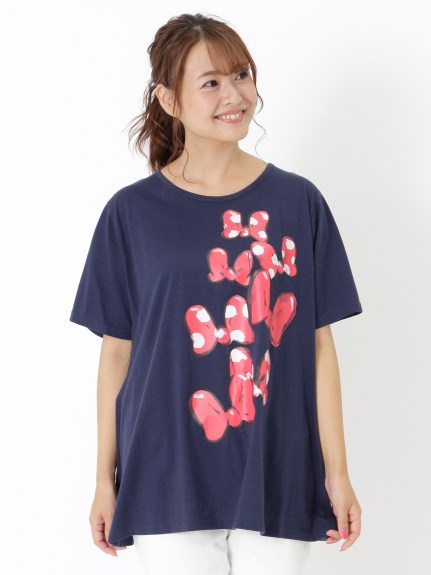 【3-10L】リボンプリントTシャツ　大きいサイズ レディース（Tシャツ）Tasha ruby（ターシャルビー (3Lー8L)）  03