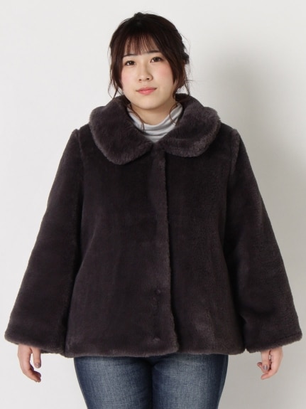 【3-8L】もこもこのフェイクファージャケット　大きいサイズ レディース（その他コート）Tasha ruby（ターシャルビー (3Lー8L)）  02