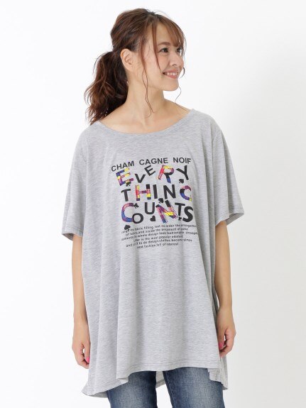【3-10L】ロゴプリントTシャツ　大きいサイズ レディース（Tシャツ）Tasha ruby（ターシャルビー (3Lー8L)）  01
