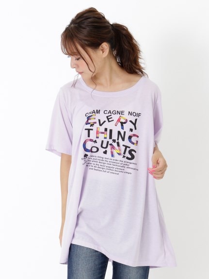 【3-10L】ロゴプリントTシャツ　大きいサイズ レディース（Tシャツ）Tasha ruby（ターシャルビー (3Lー8L)）  02