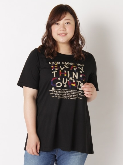 【3-10L】ロゴプリントTシャツ　大きいサイズ レディース（Tシャツ）Tasha ruby（ターシャルビー (3Lー8L)）  04