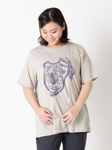 【3-10L】綿100%！リボンプリントTシャツ　大きいサイズ レディース（Tシャツ）Tasha ruby（ターシャルビー (3Lー8L)）  02