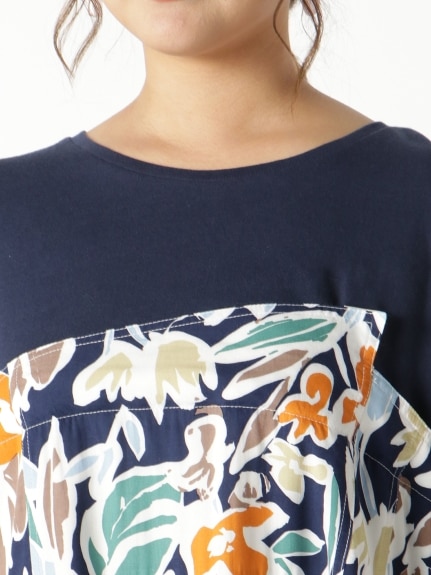 【3-8L】切替デザインTシャツ　大きいサイズ レディース（Tシャツ）Tasha ruby（ターシャルビー (3Lー8L)）  04