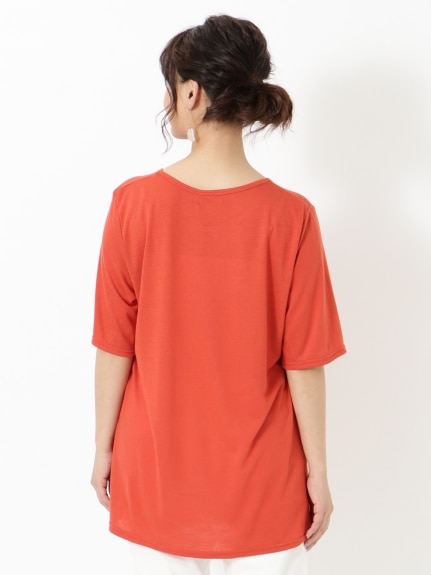 【3-10L】フリンジAラインTシャツ　大きいサイズ レディース（チュニック）Tasha ruby（ターシャルビー (3Lー8L)）  02