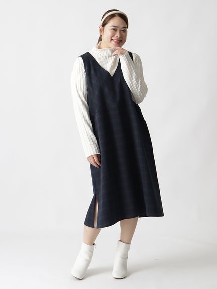 【日本製】ブラックウォッチ2wayジャンパースカート　大きいサイズレディース（ジャンパースカート）Tasha ruby（ターシャルビー (3Lー8L)）  08
