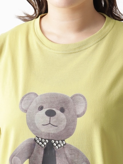 【3-10L】ベアプリントビジューTシャツ　大きいサイズ レディース（Tシャツ）Tasha ruby（ターシャルビー (3Lー8L)）  04