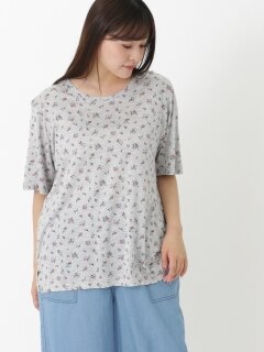 【22夏新作】花柄半袖Tシャツ / 大きいサイズ ビーチカフェ