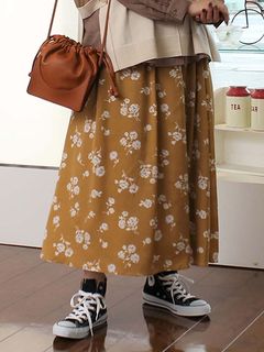 花柄 ロング スカート ／ 大きいサイズ レディス ミントブリーズ