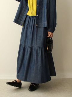 【新着】ピンタック ティアード スカート　大きいサイズレディース