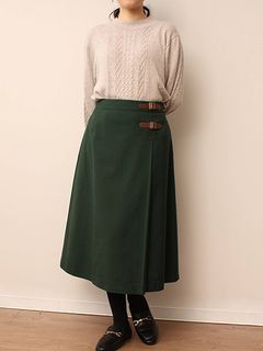 【新着】ベルト 使い Aライン スカート　大きいサイズレディース