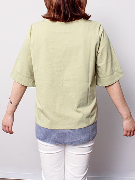 裾リボン 半袖 カットソー 綿100％ コットン（カットソー・プルオーバー）MB mint breeze（エムビー　ミントブリーズ (Lー5L)）  12