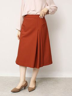 【新着】Ａライン タック スカート　大きいサイズレディース