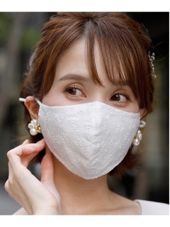 ドレスレース＆シルク100％洗える高級マスク 冷感・立体・肌荒れ防止結婚式対応おしゃれ花柄マスク