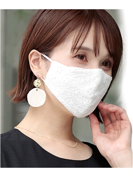 日本製レース＆シルク100％マスク（その他ファッション雑貨）POUR VOUS（プールヴー (Lー4L)）  09