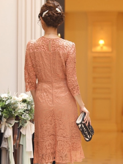 【結婚式・パーティードレス】マーメイドスカートレースドレス　大きいサイズ レディース