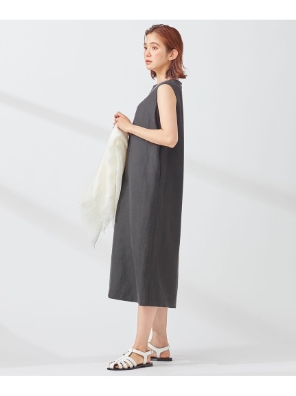 【WEB/一部店舗限定】LIBECO THICK ノースリーブ ワンピース（ひざ丈ワンピース）23区（ニジュウサンク (Lー3L)）  04