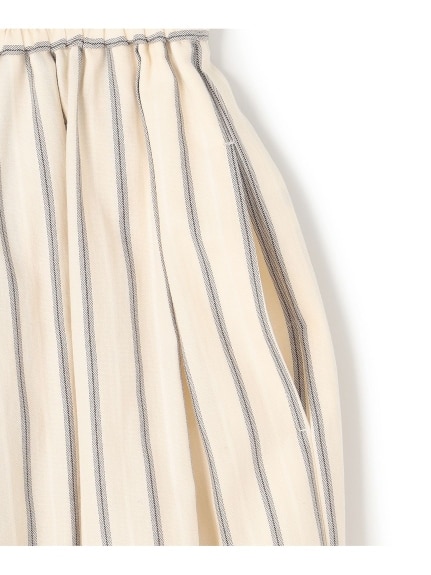 【SLOW/洗える】コットンナイロンストライプ タックフレア スカート（ひざ丈スカート）23区（ニジュウサンク (Lー3L)）  10