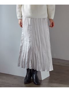 【SLOW/一部店舗限定】リンクルサテン スカート