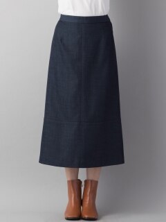 シンプル・Ａラインシルエットデニムスカート／大きいサイズ ピサーノ
