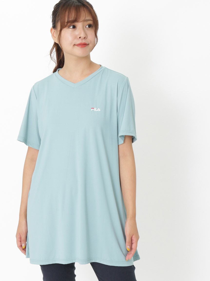 【Alinoma】冷感チュニックTシャツ 大きいサイズ レディースFILA 