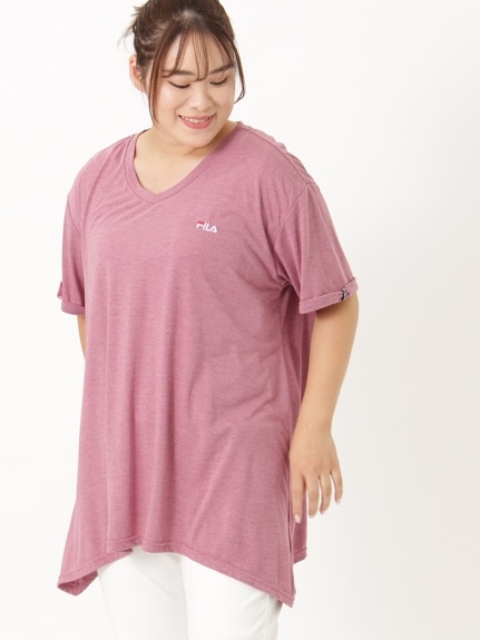 デザインチュニックTシャツ　大きいサイズ レディース（チュニック）FILA（フィラ (Lー10L)）  01