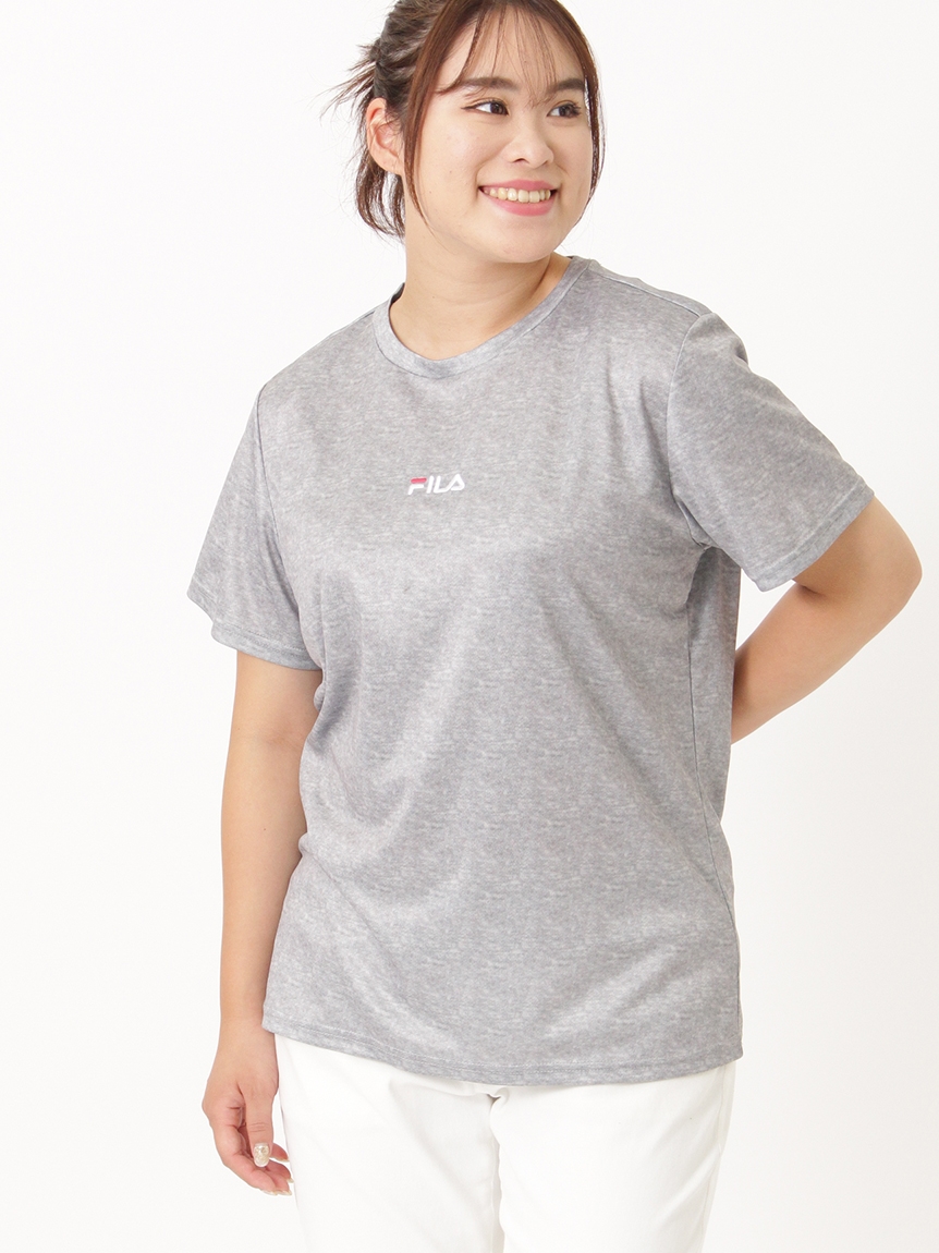 【Alinoma】接触冷感ロゴTシャツ 大きいサイズ レディースFILA 
