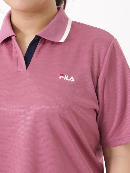 配色スキッパーポロシャツ　大きいサイズ レディース（ポロシャツ）FILA（フィラ (Lー10L)）  05