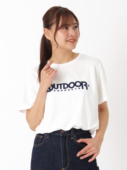 フロッキープリントロゴTシャツ　大きいサイズ レディース（スポーツウェア（トップス））OUTDOOR PRODUCTS（アウトドアプロダクツ (Lー3L)）  01