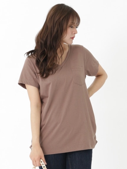 裾ギャザー美ラインＶネックＴシャツ　大きいサイズ レディース（Tシャツ）ジーラ（GeeRAファッション）（ジーラ(Lー6L)）  08