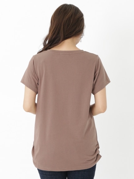 裾ギャザー美ラインＶネックＴシャツ　大きいサイズ レディース（Tシャツ）ジーラ（GeeRAファッション）（ジーラ(Lー6L)）  09
