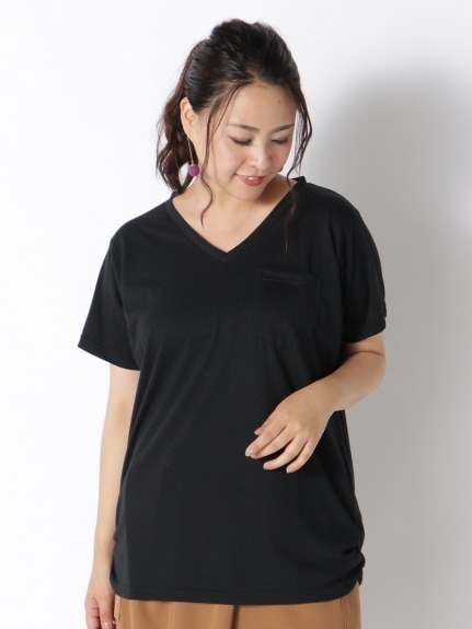 裾ギャザー美ラインＶネックＴシャツ　大きいサイズ レディース（Tシャツ）ジーラ（GeeRAファッション）（ジーラ(Lー6L)）  19