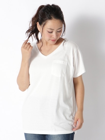 裾ギャザー美ラインＶネックＴシャツ　大きいサイズ レディース（Tシャツ）ジーラ（GeeRAファッション）（ジーラ(Lー6L)）  16