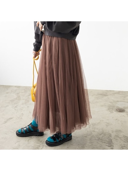 フレアーチュールロングスカート　大きいサイズ レディース（ロング丈・マキシ丈スカート）ジーラ（GeeRAファッション）（ジーラ(Lー6L)）  32