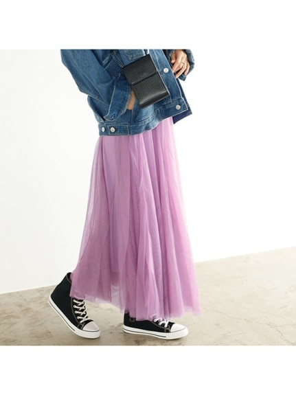 フレアーチュールロングスカート　大きいサイズ レディース（ロング丈・マキシ丈スカート）ジーラ（GeeRAファッション）（ジーラ(Lー6L)）  54