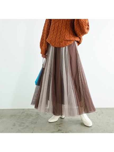 フレアーチュールロングスカート　大きいサイズ レディース（ロング丈・マキシ丈スカート）ジーラ（GeeRAファッション）（ジーラ(Lー6L)）  73