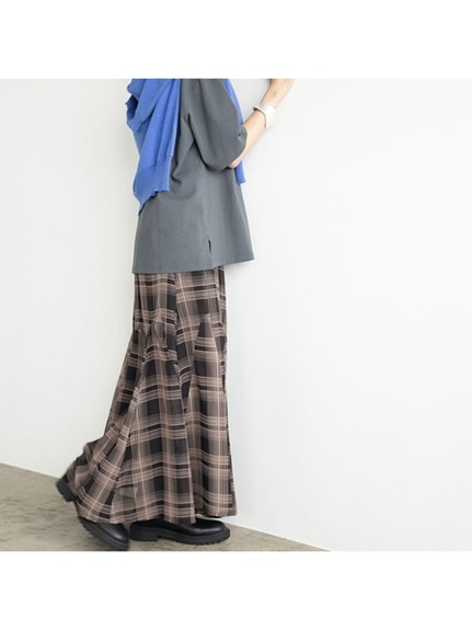 切替フレアーロングスカート　大きいサイズ レディース（ロング丈・マキシ丈スカート）ジーラ（GeeRAファッション）（ジーラ(Lー6L)）  55