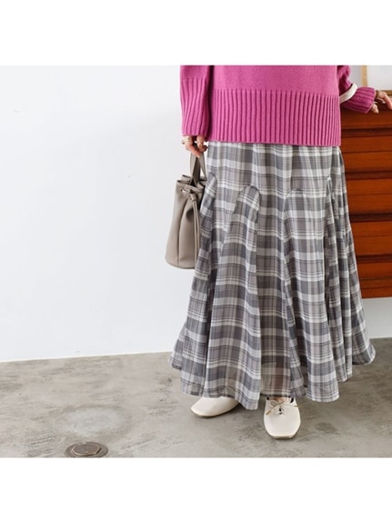 切替フレアーロングスカート　大きいサイズ レディース（ロング丈・マキシ丈スカート）ジーラ（GeeRAファッション）（ジーラ(Lー6L)）  79