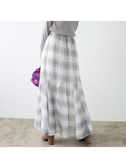 切替フレアーロングスカート　大きいサイズ レディース（ロング丈・マキシ丈スカート）ジーラ（GeeRAファッション）（ジーラ(Lー6L)）  80