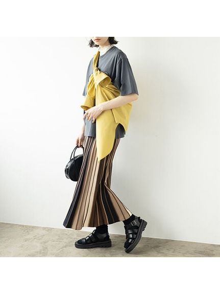 配色ニットプリーツスカート　大きいサイズ レディース（ロング丈・マキシ丈スカート）ジーラ（GeeRAファッション）（ジーラ(Lー6L)）  14