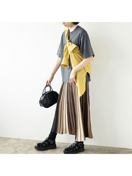 配色ニットプリーツスカート　大きいサイズ レディース（ロング丈・マキシ丈スカート）ジーラ（GeeRAファッション）（ジーラ(Lー6L)）  16