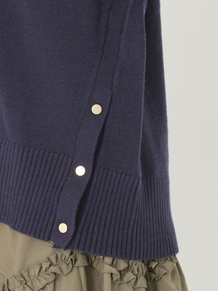 裾ボタンＶネックモチモチニット　大きいサイズ レディース（ニット・セーター）ジーラ（GeeRAファッション）（ジーラ(Lー6L)）  48