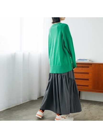 裾ボタンＶネックモチモチニット　大きいサイズ レディース（ニット・セーター）ジーラ（GeeRAファッション）（ジーラ(Lー6L)）  05
