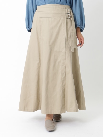ラップ風チノフレアースカート　大きいサイズ レディース（ロング丈・マキシ丈スカート）ジーラ（GeeRAファッション）（ジーラ(Lー6L)）  06