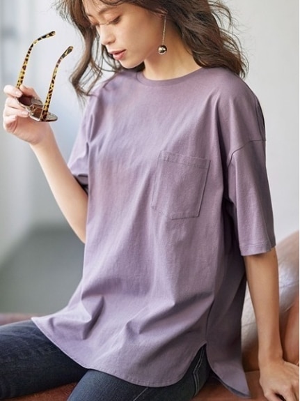 綿１００％ラウンドヘムビッグＴシャツ　大きいサイズ レディース（Tシャツ）ジーラ（GeeRAファッション）（ジーラ(Lー6L)）  02