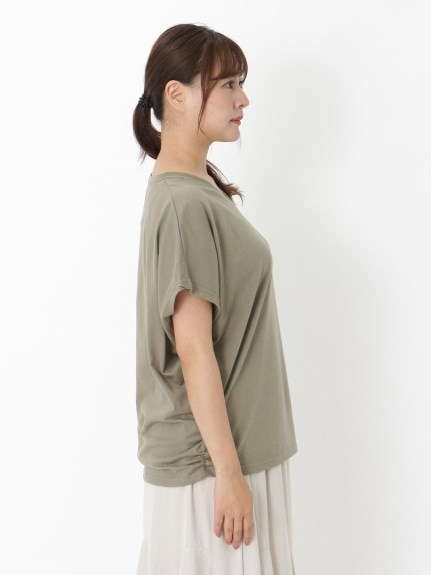 接触冷感！裾ギャザードルマンＴシャツ　大きいサイズ レディース（Tシャツ）ジーラ（GeeRAファッション）（ジーラ(Lー6L)）  07