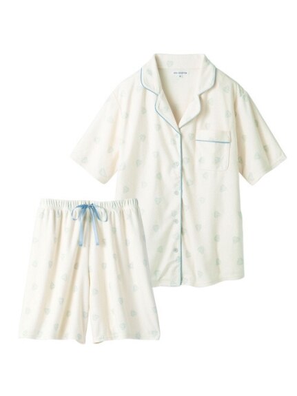 コットンブレンドパイル素材テーラーシャツパジャマ上下セット（パジャマ）GeeRA（インナー・下着）（ラヴィエンヌ (Lー6L)）  02